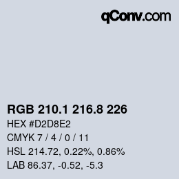 Color code: RGB 210.1 216.8 226 | qconv.com