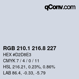 Color code: RGB 210.1 216.8 227 | qconv.com