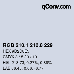 Color code: RGB 210.1 216.8 229 | qconv.com