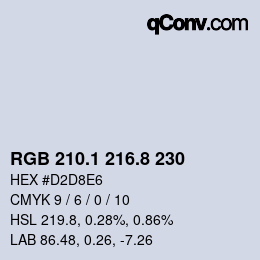 Color code: RGB 210.1 216.8 230 | qconv.com