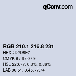 Color code: RGB 210.1 216.8 231 | qconv.com