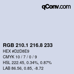 Color code: RGB 210.1 216.8 233 | qconv.com