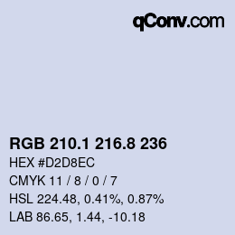 Color code: RGB 210.1 216.8 236 | qconv.com