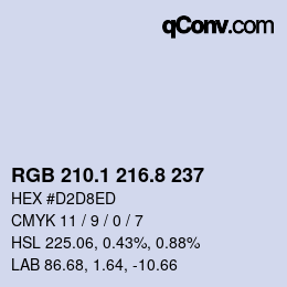 Color code: RGB 210.1 216.8 237 | qconv.com