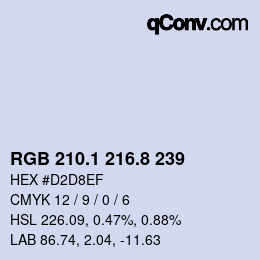 Color code: RGB 210.1 216.8 239 | qconv.com