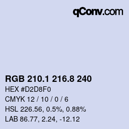 Color code: RGB 210.1 216.8 240 | qconv.com