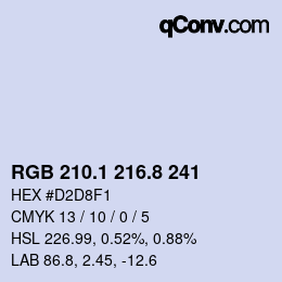 Color code: RGB 210.1 216.8 241 | qconv.com