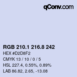 カラーコード: RGB 210.1 216.8 242 | qconv.com