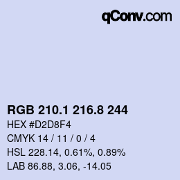 Color code: RGB 210.1 216.8 244 | qconv.com