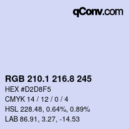 Color code: RGB 210.1 216.8 245 | qconv.com