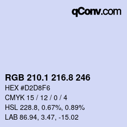 Color code: RGB 210.1 216.8 246 | qconv.com
