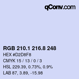Color code: RGB 210.1 216.8 248 | qconv.com