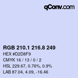 Color code: RGB 210.1 216.8 249 | qconv.com