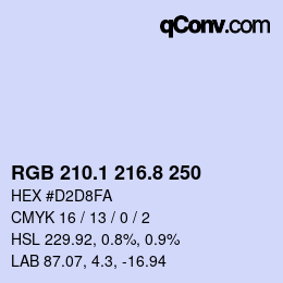 Farbcode: RGB 210.1 216.8 250 | qconv.com