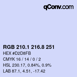 Farbcode: RGB 210.1 216.8 251 | qconv.com