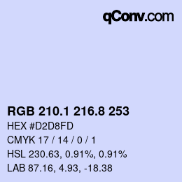 Farbcode: RGB 210.1 216.8 253 | qconv.com