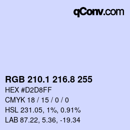 Farbcode: RGB 210.1 216.8 255 | qconv.com