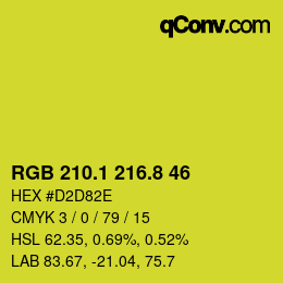 カラーコード: RGB 210.1 216.8 46 | qconv.com