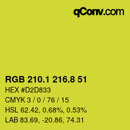 カラーコード: RGB 210.1 216.8 51 | qconv.com