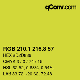カラーコード: RGB 210.1 216.8 57 | qconv.com