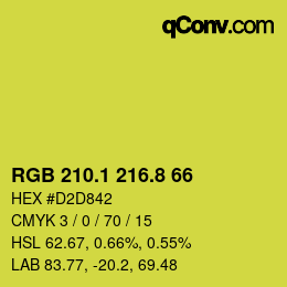 カラーコード: RGB 210.1 216.8 66 | qconv.com