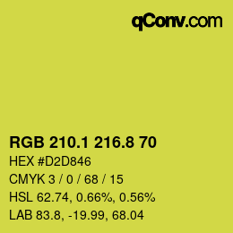 カラーコード: RGB 210.1 216.8 70 | qconv.com