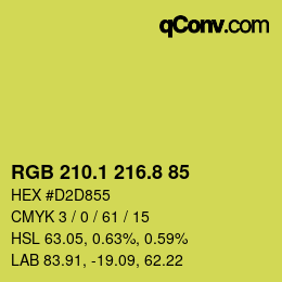 カラーコード: RGB 210.1 216.8 85 | qconv.com