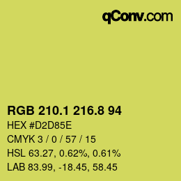 カラーコード: RGB 210.1 216.8 94 | qconv.com