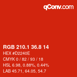 Color code: RGB 210.1 36.8 14 | qconv.com
