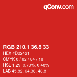 Color code: RGB 210.1 36.8 33 | qconv.com