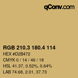 カラーコード: RGB 210.3 180.4 114 | qconv.com