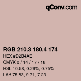 カラーコード: RGB 210.3 180.4 174 | qconv.com