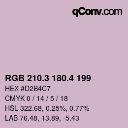 カラーコード: RGB 210.3 180.4 199 | qconv.com