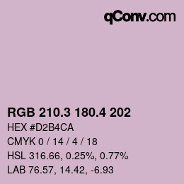 カラーコード: RGB 210.3 180.4 202 | qconv.com