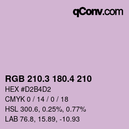 カラーコード: RGB 210.3 180.4 210 | qconv.com