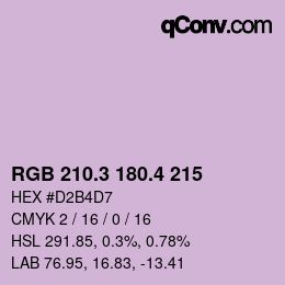 カラーコード: RGB 210.3 180.4 215 | qconv.com