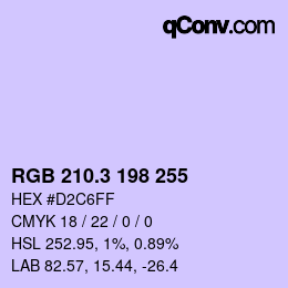 カラーコード: RGB 210.3 198 255 | qconv.com