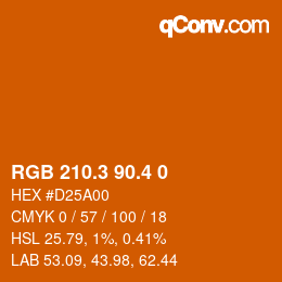 カラーコード: RGB 210.3 90.4 0 | qconv.com