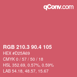 カラーコード: RGB 210.3 90.4 105 | qconv.com