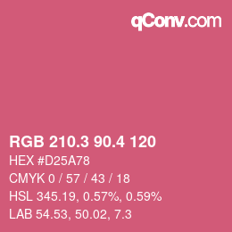 カラーコード: RGB 210.3 90.4 120 | qconv.com