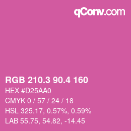 カラーコード: RGB 210.3 90.4 160 | qconv.com