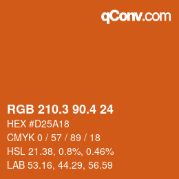 カラーコード: RGB 210.3 90.4 24 | qconv.com