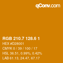 カラーコード: RGB 210.7 128.6 1 | qconv.com