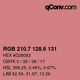 カラーコード: RGB 210.7 128.6 131 | qconv.com
