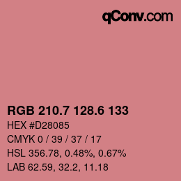 カラーコード: RGB 210.7 128.6 133 | qconv.com