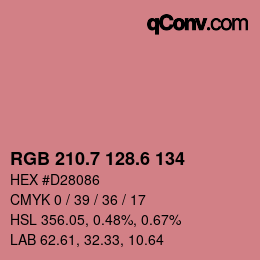 カラーコード: RGB 210.7 128.6 134 | qconv.com