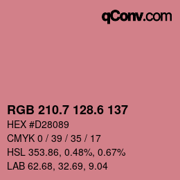 カラーコード: RGB 210.7 128.6 137 | qconv.com