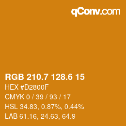 カラーコード: RGB 210.7 128.6 15 | qconv.com