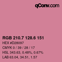 カラーコード: RGB 210.7 128.6 151 | qconv.com