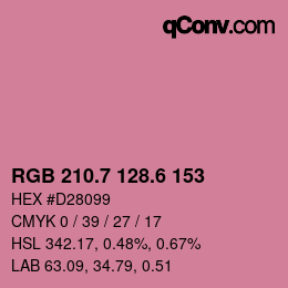 カラーコード: RGB 210.7 128.6 153 | qconv.com
